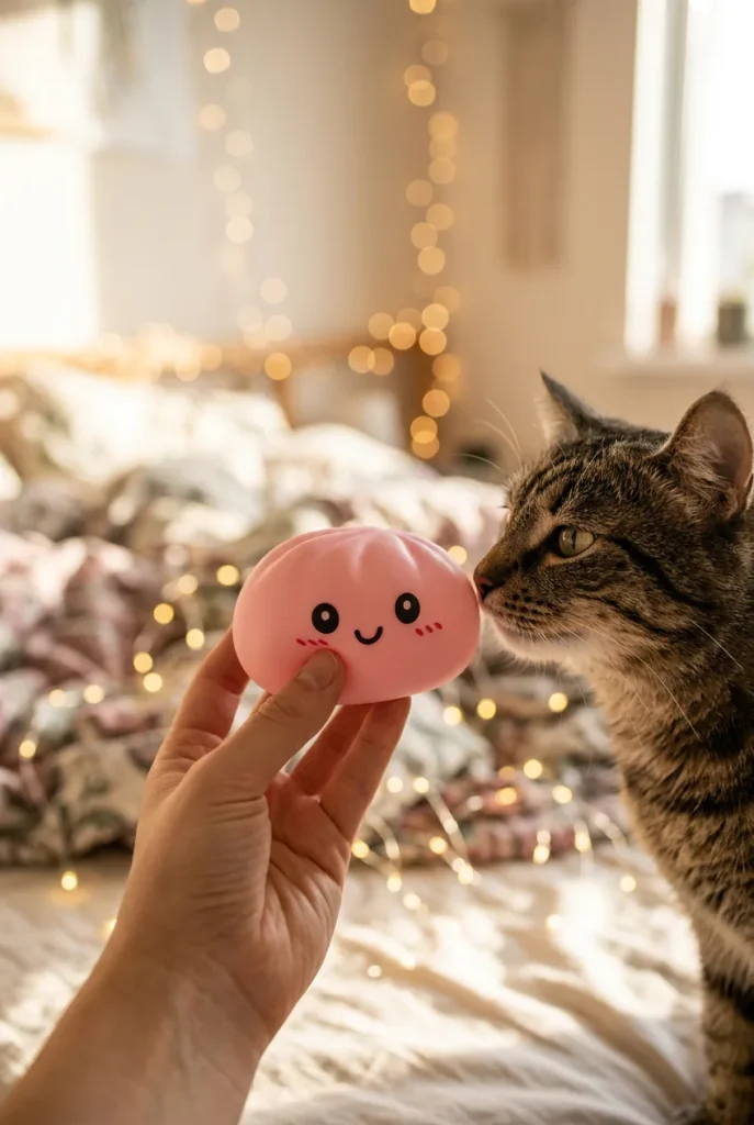 Pink Squishy Dumpling Kwiatowa Słodycz z pluszakiem