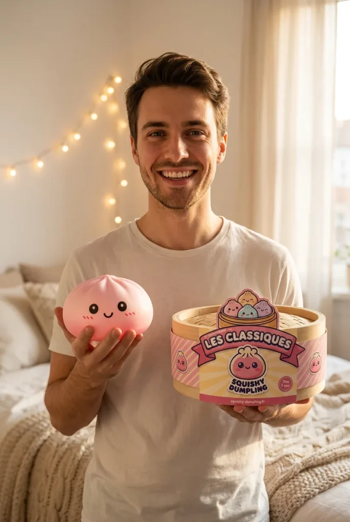 Pink Squishy Dumpling Kwiatowa Słodycz z pudełkiem