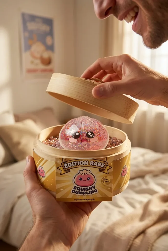 Galaxy Dumpling Squishy Różowa Galaktyka podczas rozpakowywania