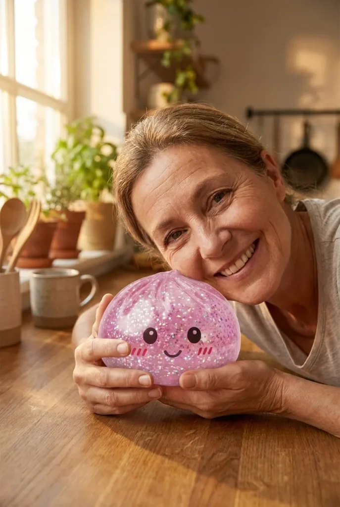 Glitter Dumpling Squishy Róż Kawaii na co dzień