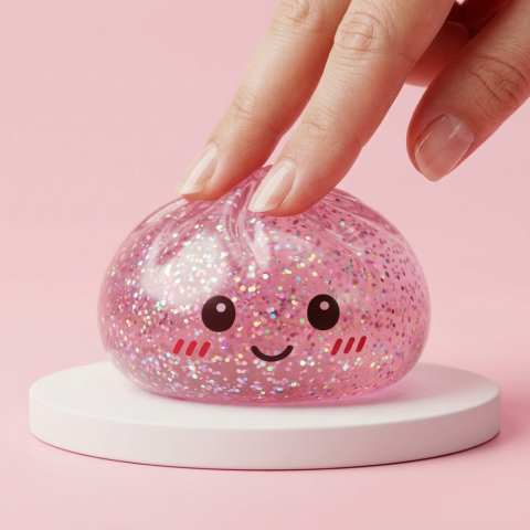 Glitter Dumpling Squishy Róż Kawaii ściskany w dłoni