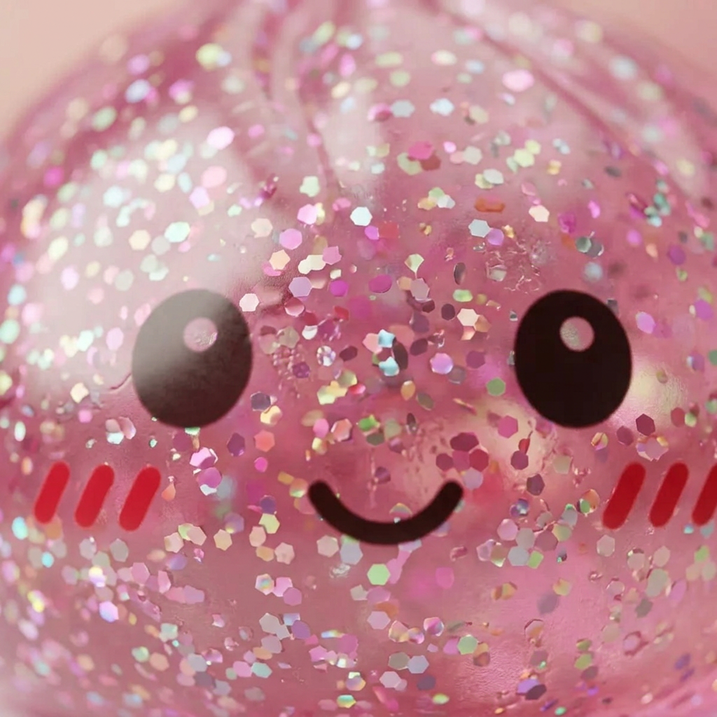 Glitter Dumpling Squishy Róż Kawaii makro tekstury pianki