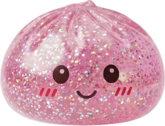 Glitter Dumpling Squishy Róż Kawaii ściskany w dłoni