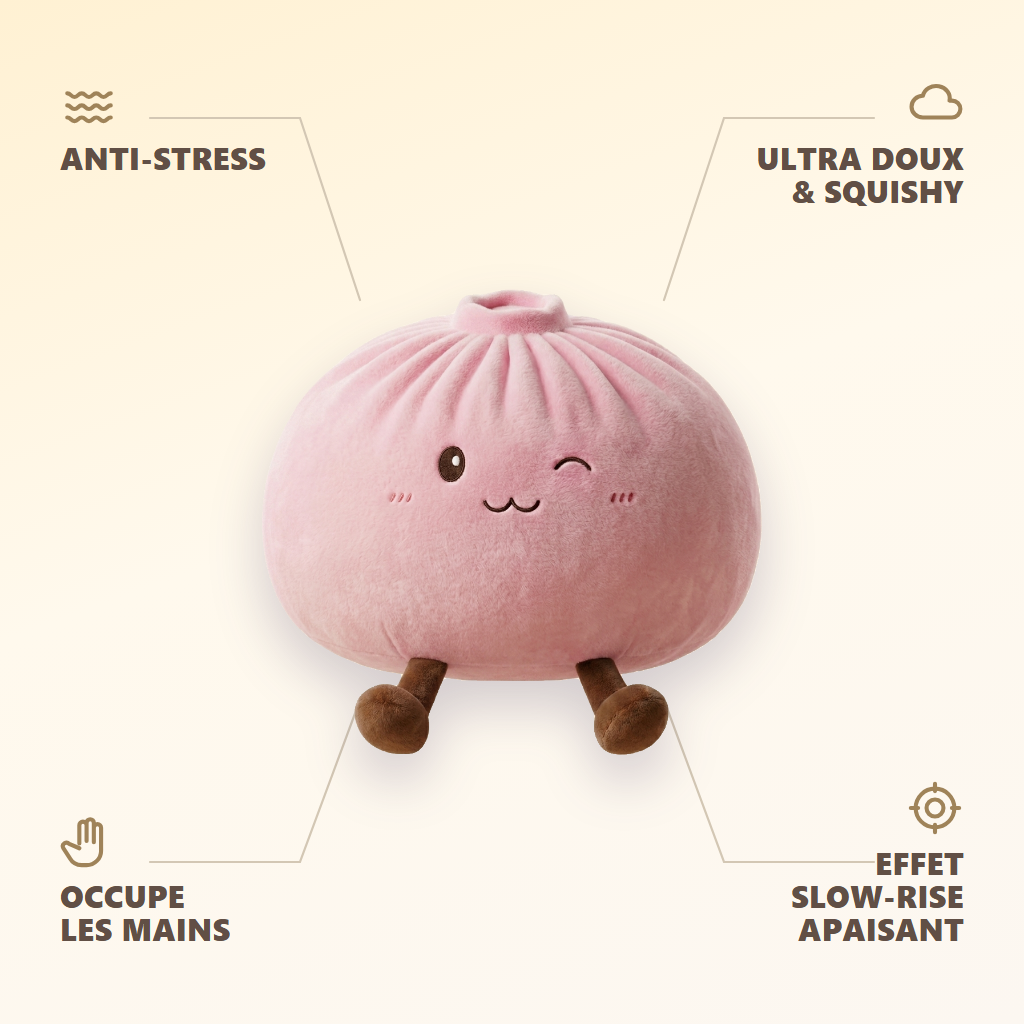 Squishy Dumpling Toy Różowy Gigant infografika: najważniejsze zalety