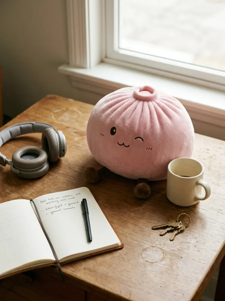 Squishy Dumpling Toy Różowy Gigant na biurku