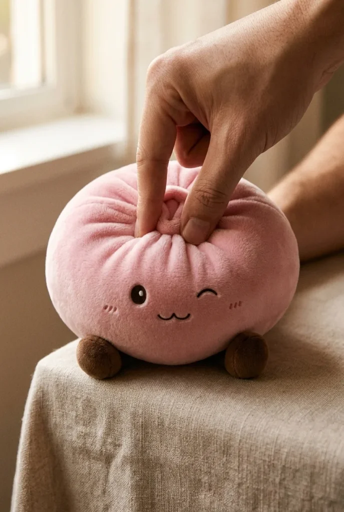 Squishy Dumpling Toy Różowy Gigant podczas ściskania