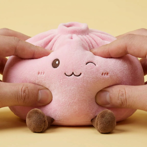 Squishy Dumpling Toy Różowy Gigant efekt slow-rise w akcji