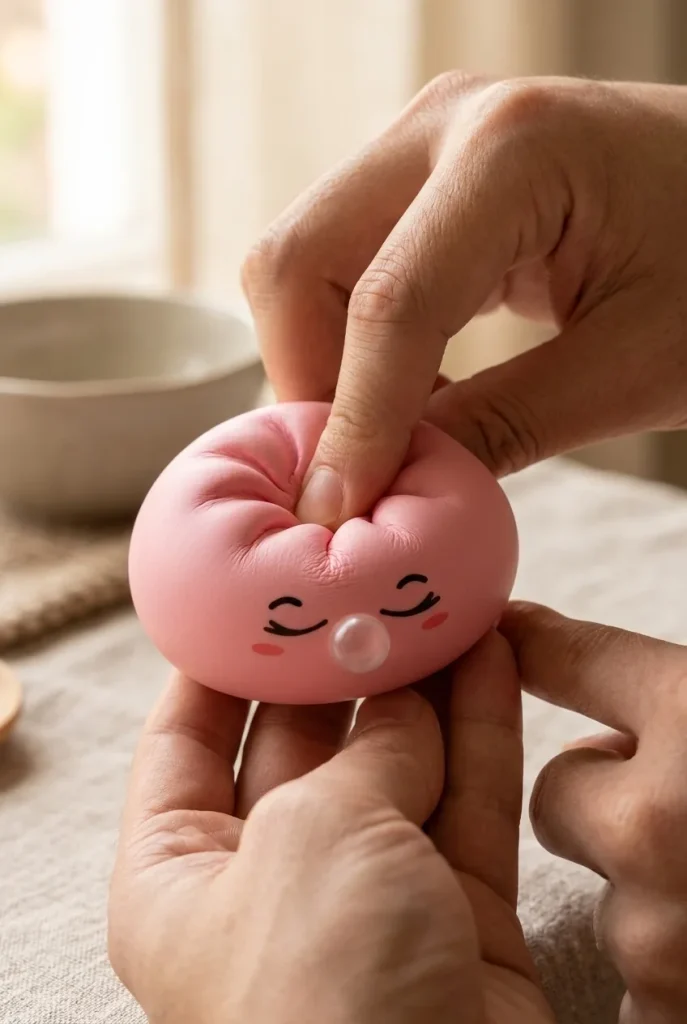 Dumpling Squishy Rose Rare Blow Kolekcjonerski podczas ściskania