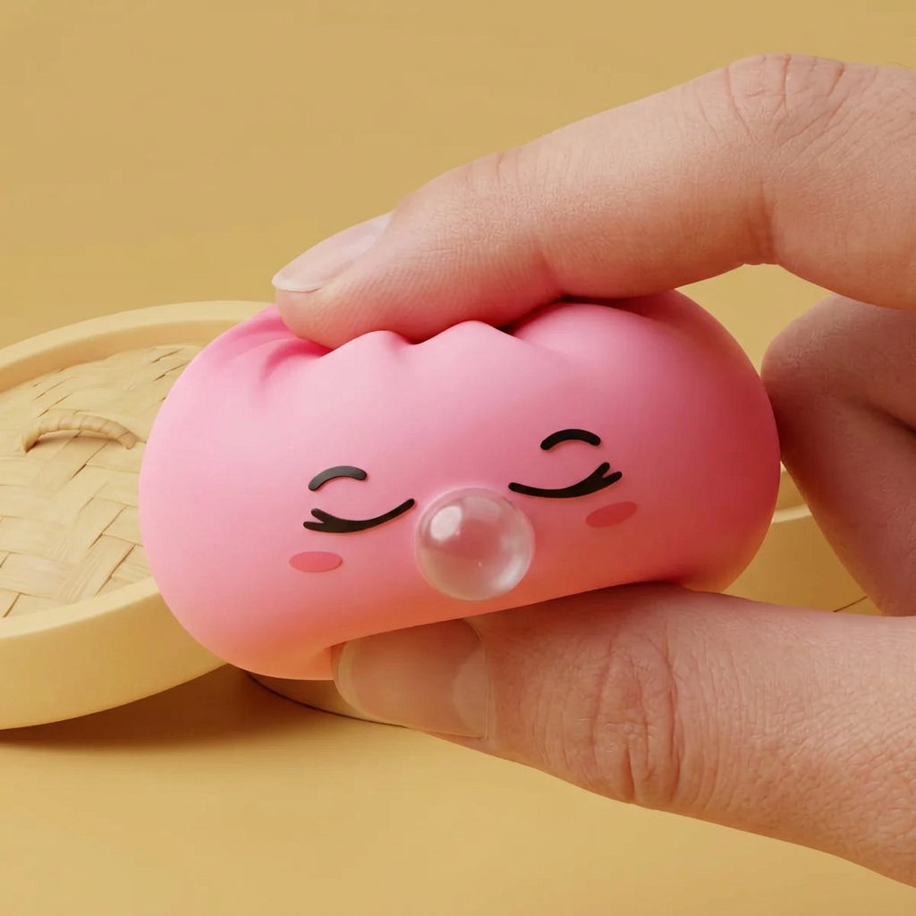 Dumpling Squishy Rose Rare Blow Kolekcjonerski efekt slow-rise w akcji
