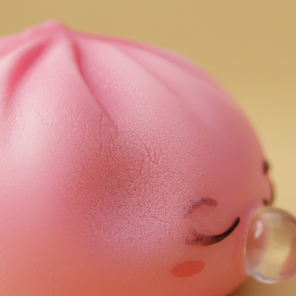 Dumpling Squishy Rose Rare Blow Kolekcjonerski makro tekstury pianki