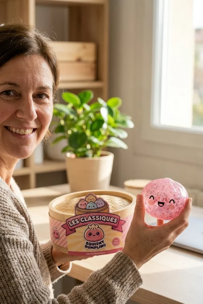 Dumpling Squishy Rose Sparkle Guma Balonowa z pudełkiem