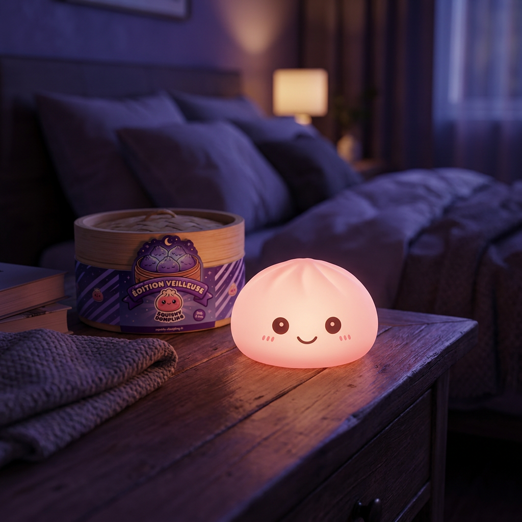 Dumpling Squishy Lampka Nocna Delikatny Róż w codziennej aranżacji