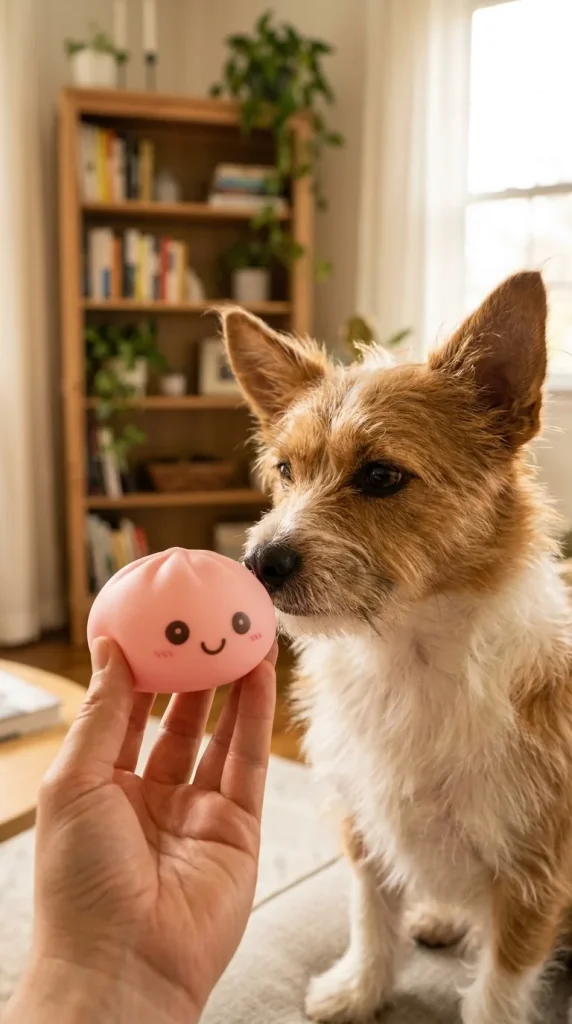 Dumpling Squishy Lampka Nocna Delikatny Róż z pluszakiem