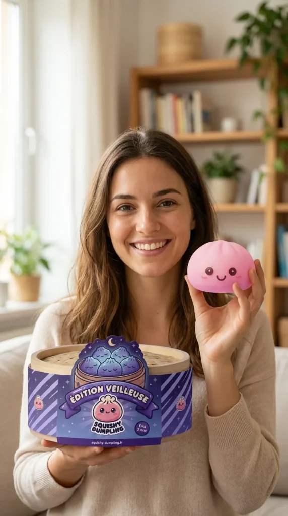 Dumpling Squishy Lampka Nocna Delikatny Róż z pudełkiem