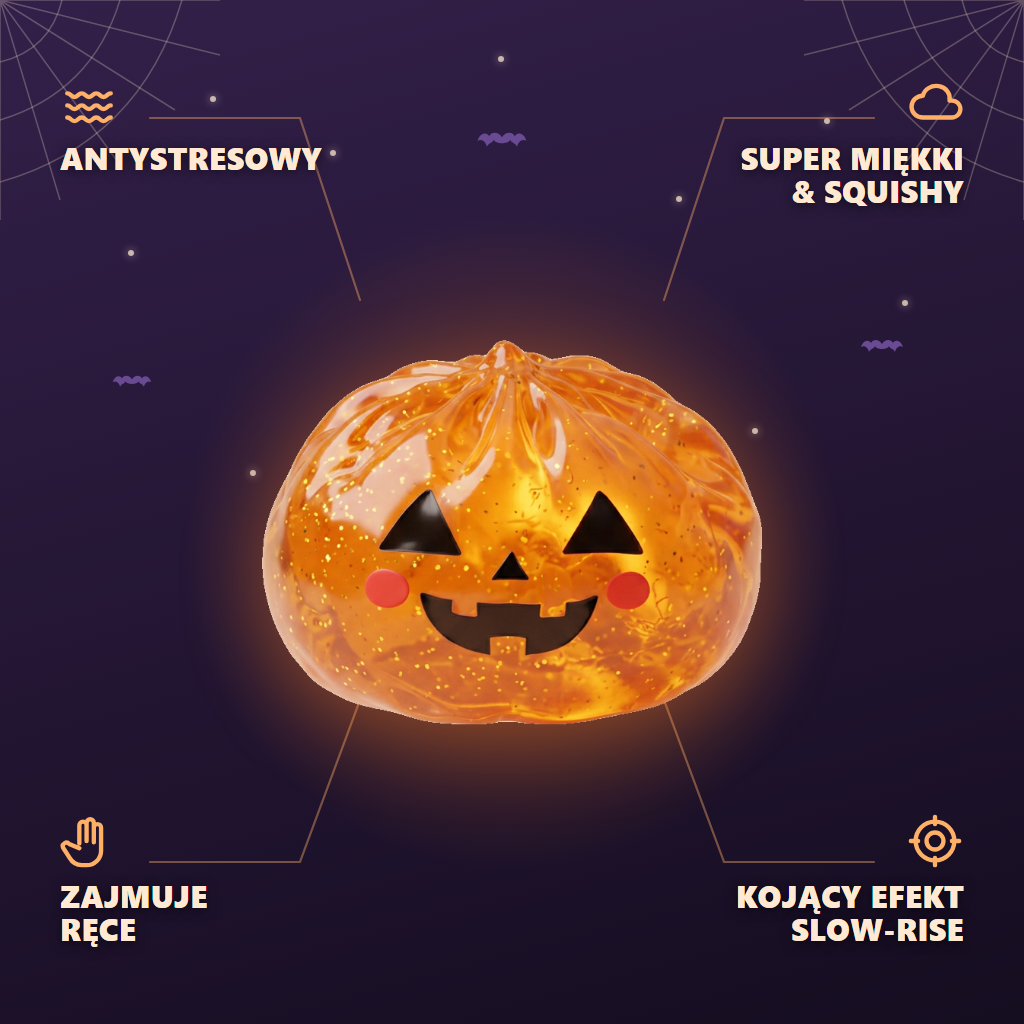 Pumpkin Dumpling Squishy Halloween Dynia infografika: najważniejsze zalety