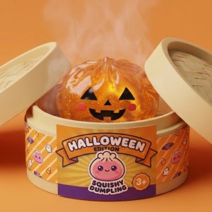Pumpkin Dumpling Squishy Halloween Dynia w bambusowym koszyku