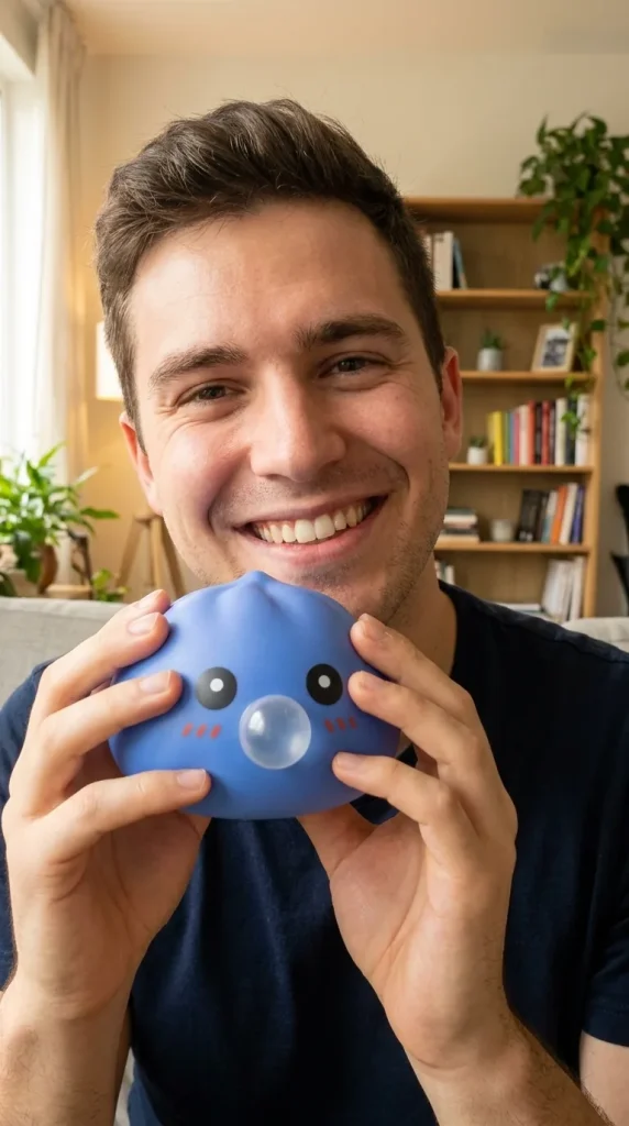 Dumpling Squishy Fioletowy Nadmuchany Pufiasty na co dzień