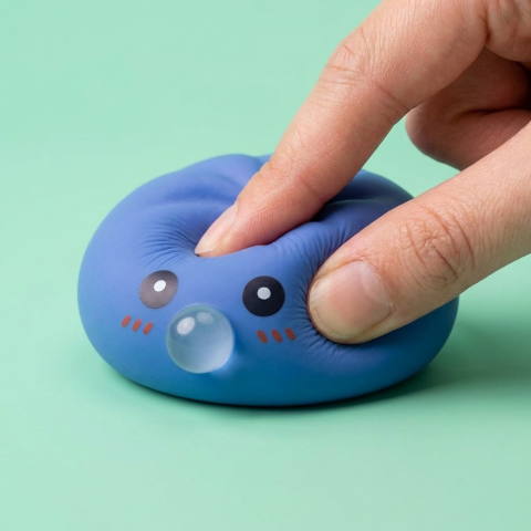 Dumpling Squishy Fioletowy Nadmuchany Pufiasty ściskany w dłoni