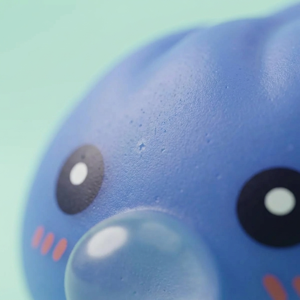 Dumpling Squishy Fioletowy Nadmuchany Pufiasty makro tekstury pianki