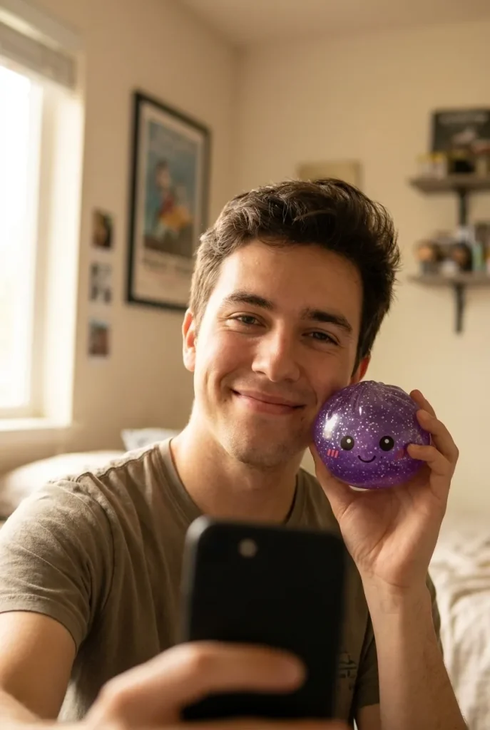 Glitter Dumpling Squishy Fioletowy Sen na co dzień