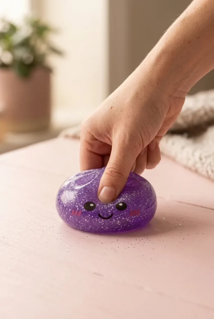 Glitter Dumpling Squishy Fioletowy Sen podczas ściskania