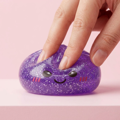 Glitter Dumpling Squishy Fioletowy Sen ściskany w dłoni