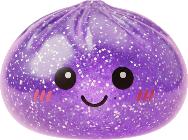 Glitter Dumpling Squishy Fioletowy Sen ściskany w dłoni