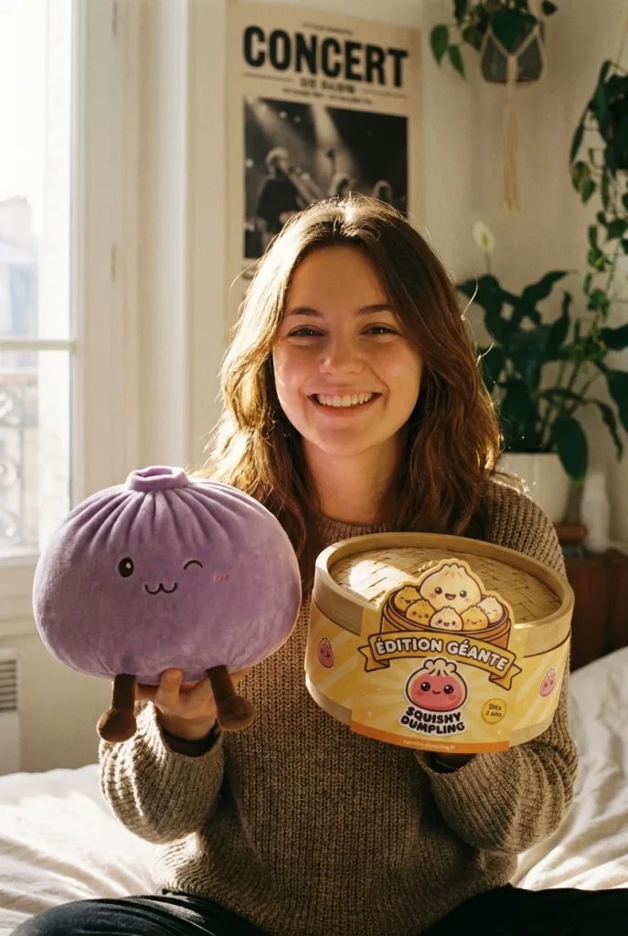 Giant Dumpling Squishy Fioletowy z pudełkiem