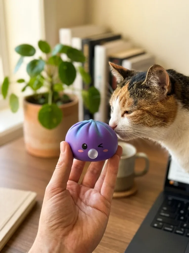 Dumpling Squishy Purple Rare Blow Fioletowy z pluszakiem