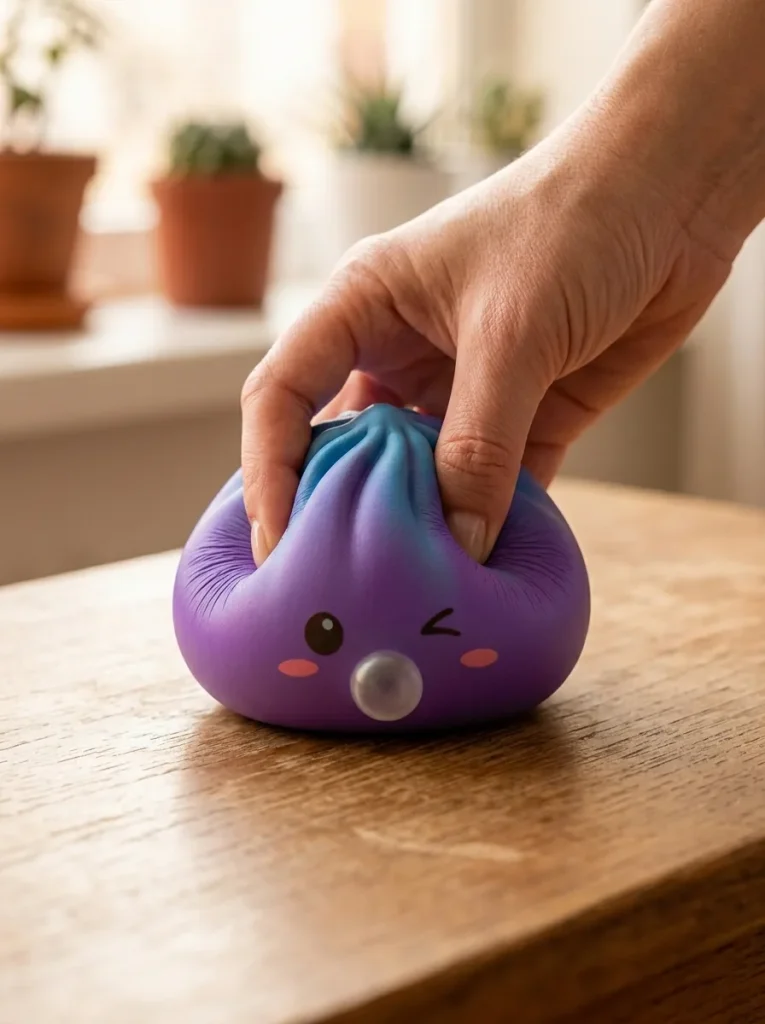 Dumpling Squishy Purple Rare Blow Fioletowy podczas ściskania