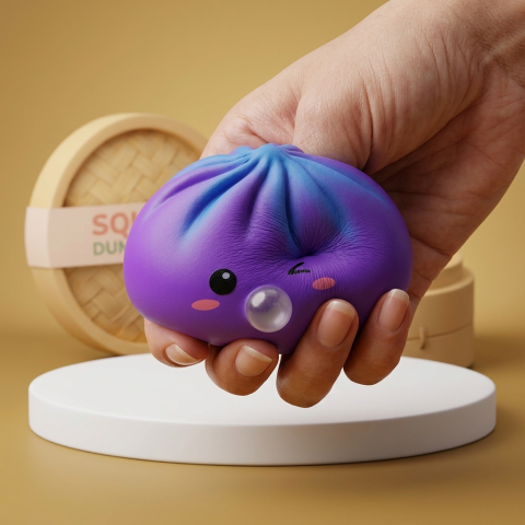 Dumpling Squishy Purple Rare Blow Fioletowy efekt slow-rise w akcji