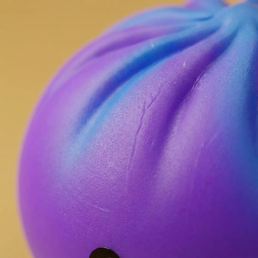 Dumpling Squishy Purple Rare Blow Fioletowy makro tekstury pianki