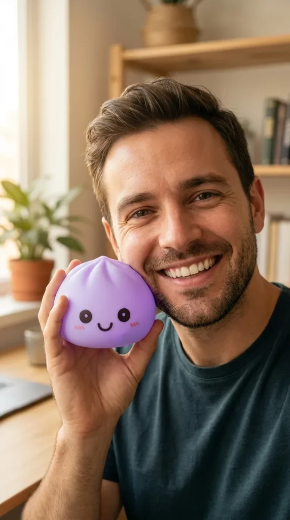 Dumpling Squishy Lampka Nocna Fioletowa na co dzień