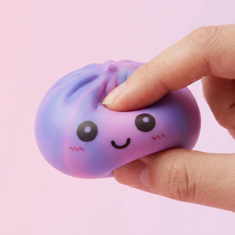 Squishy Dumpling Tie Dye Fioletowy Cukrowa Wata ściskany w dłoni