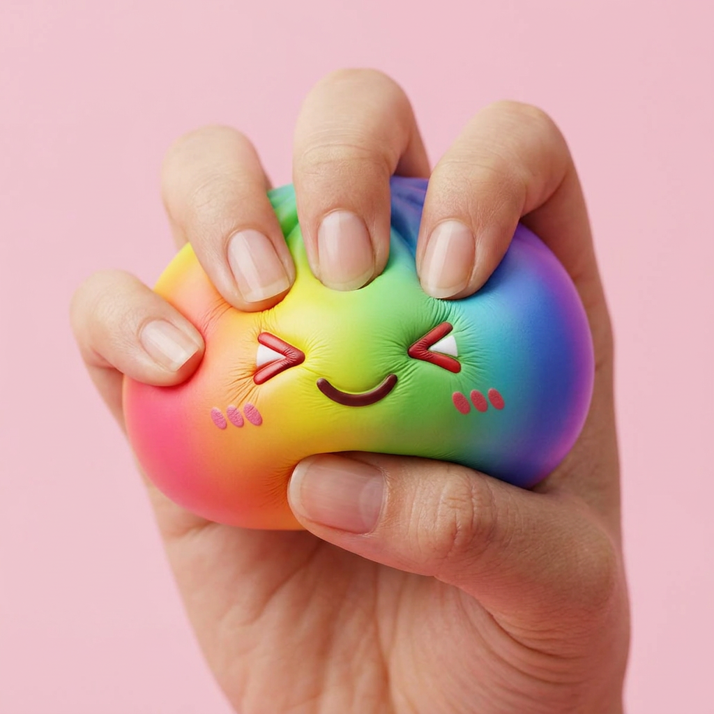 Rainbow Dumpling Squishy Tęczowy Kawaii efekt slow-rise w akcji