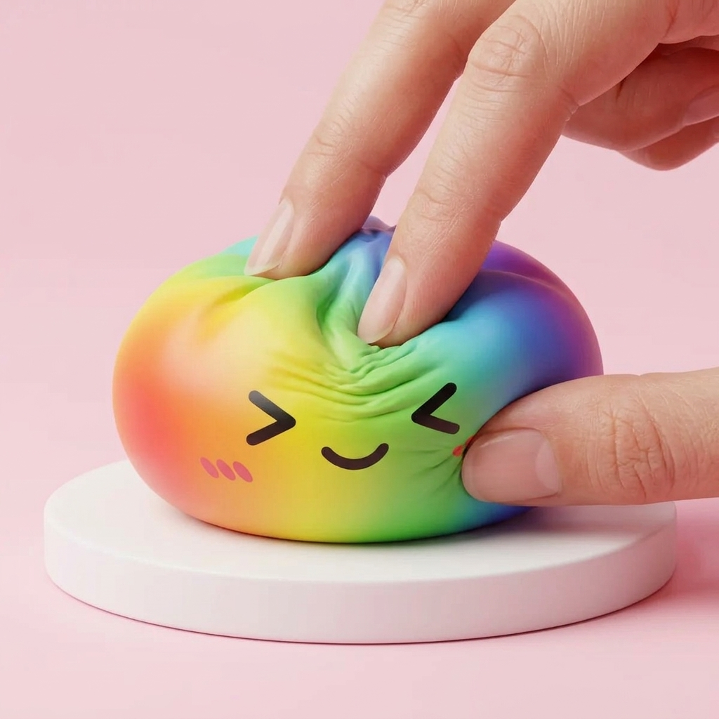 Rainbow Dumpling Squishy Tęczowy Kawaii ściskany w dłoni
