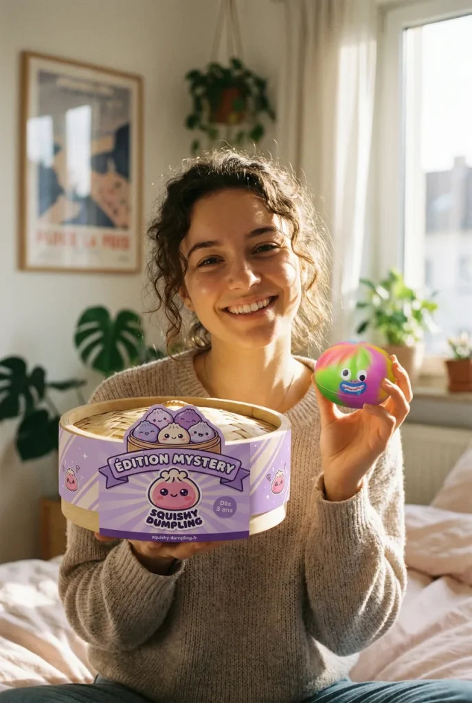 Rainbow Mystery Dumpling Squishy Edycja Żywych Kolorów z pudełkiem