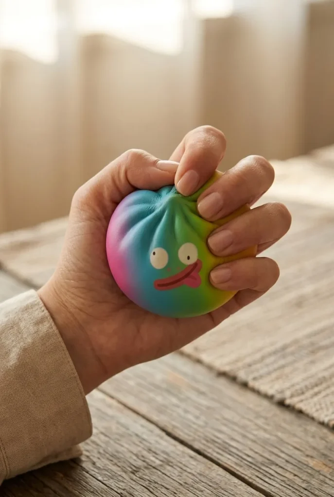 Rainbow Mystery Dumpling Squishy Edycja Żywych Kolorów podczas ściskania
