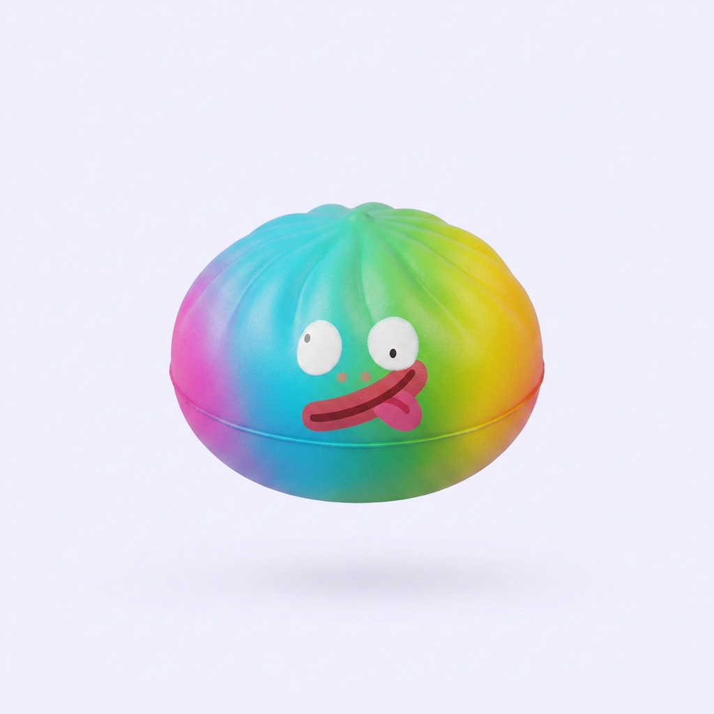Rainbow Mystery Dumpling Squishy Edycja Żywych Kolorów ściskany w dłoni