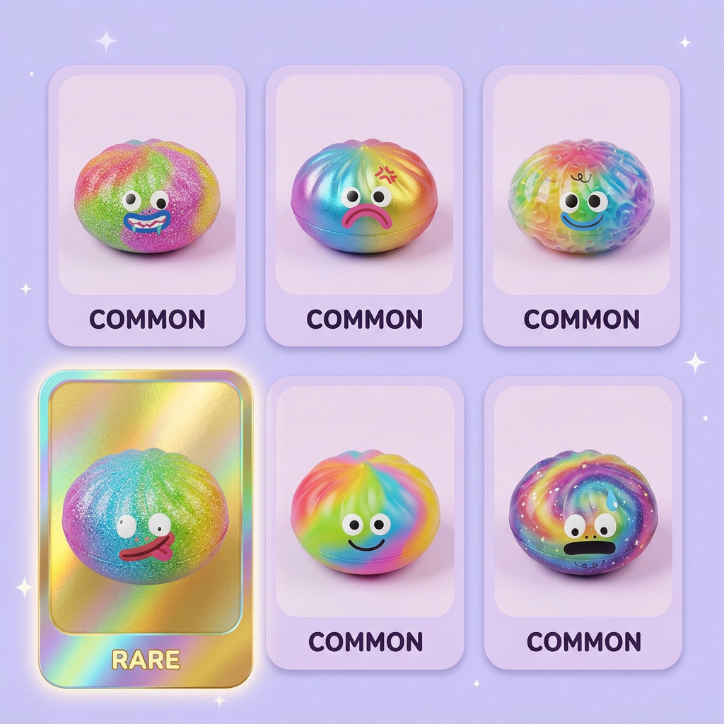 Rainbow Mystery Dumpling Squishy Edycja Żywych Kolorów ściskany w dłoni
