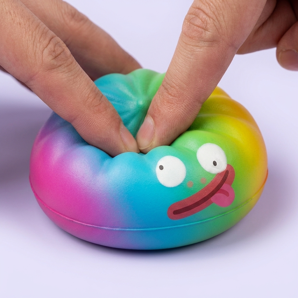 Rainbow Mystery Dumpling Squishy Edycja Żywych Kolorów efekt slow-rise w akcji