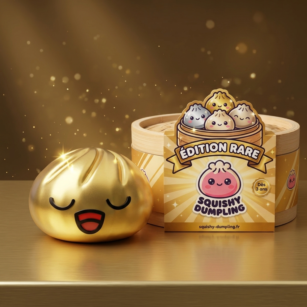 Rare Dumpling Squishy Złoty Skarb w codziennej aranżacji