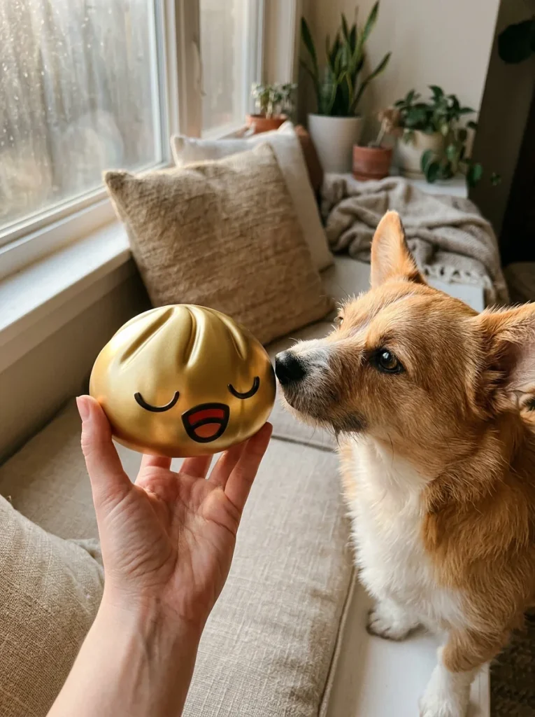 Rare Dumpling Squishy Złoty Skarb z pluszakiem