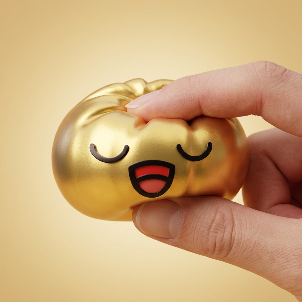 Rare Dumpling Squishy Złoty Skarb efekt slow-rise w akcji