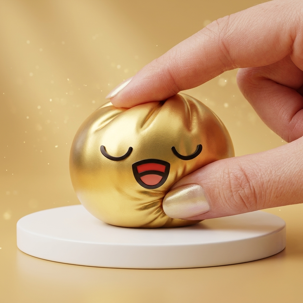 Rare Dumpling Squishy Złoty Skarb ściskany w dłoni