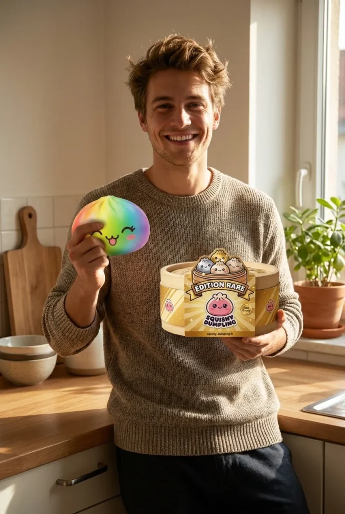 Rare Dumpling Squishy Tęczowy Kolorowy z pudełkiem