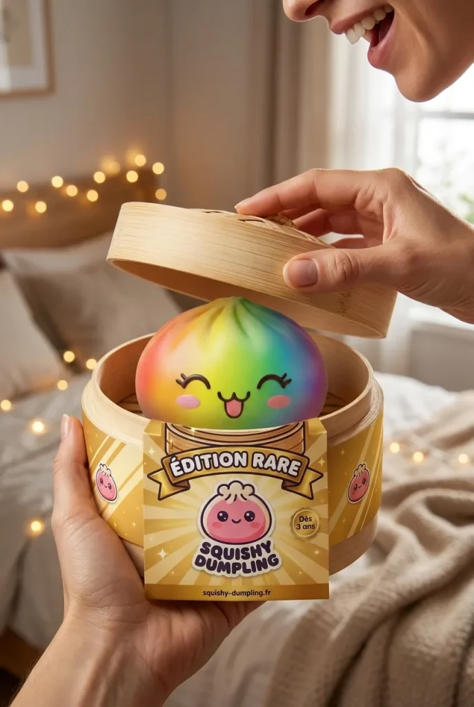 Rare Dumpling Squishy Tęczowy Kolorowy podczas rozpakowywania