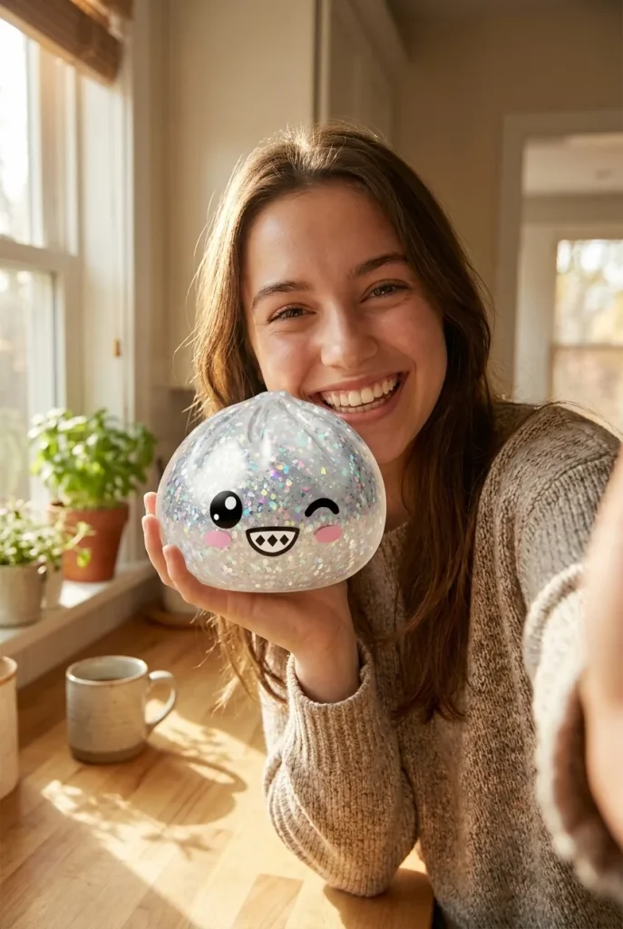 Rare Dumpling Squishy Srebrny Blask na co dzień