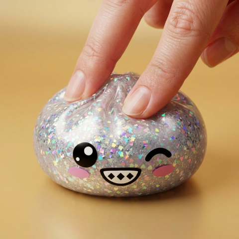 Rare Dumpling Squishy Srebrny Blask ściskany w dłoni
