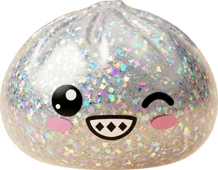 Rare Dumpling Squishy Srebrny Blask ściskany w dłoni
